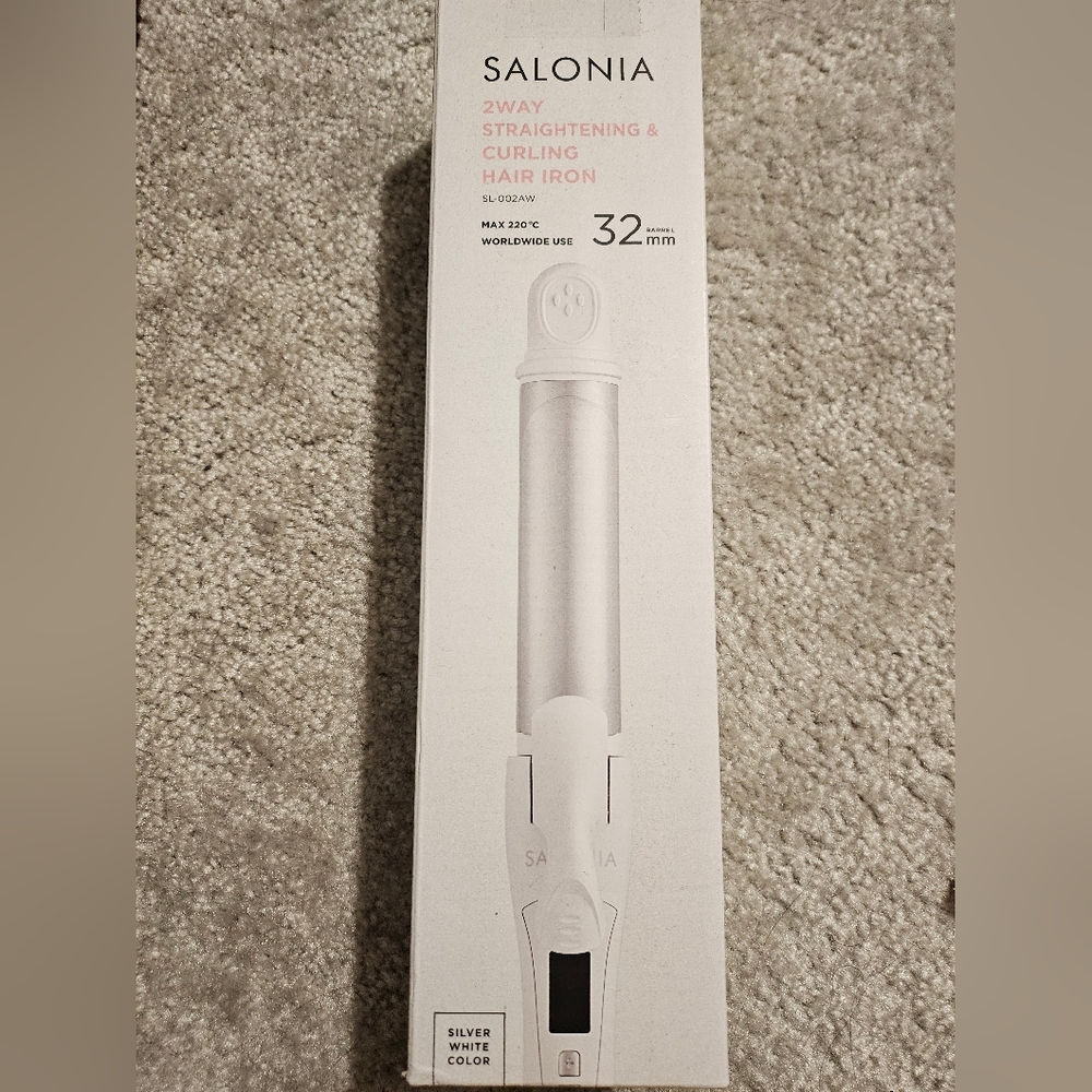 NWB Salonia 2way straightening&curling hair iron SL-0002AW